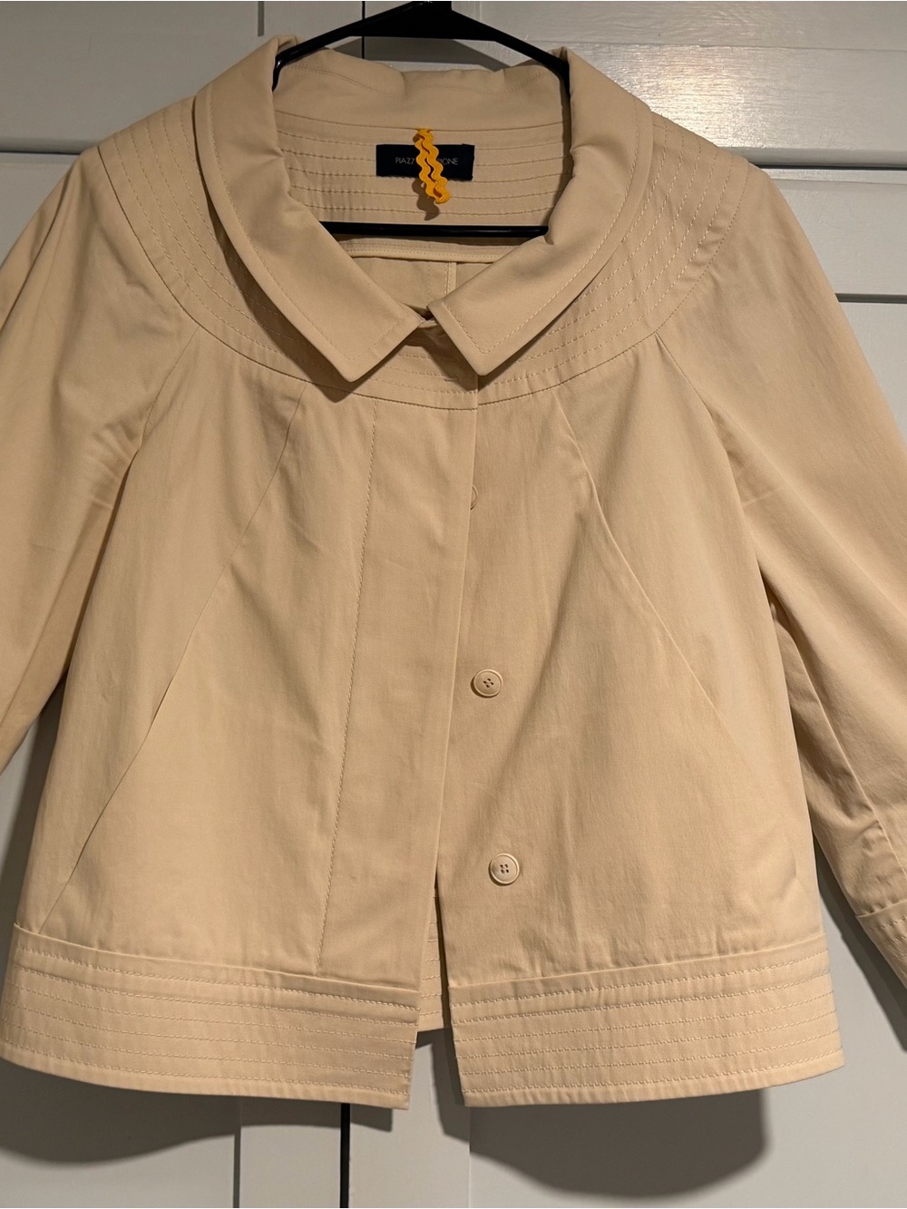 Piazza Sempione Light Cream Short Women's Blazer Jacket, Size XS